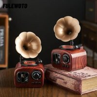 Hộp nhạc máy nghe nhạc FILEWOTO, Trang trí máy nghe nhạc cổ điển quyến rũ vượt thời gian, Quà tặng bằng nhựa sáng tạo Đạo cụ chụp ảnh màu gỗ để trang trí gia đình và văn phòng
