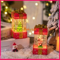 Hộp Nhạc Quả Cầu Tuyết Pha Lê Có Đèn Ngủ Tự Động Hình Ông Già Noel Trang Trí Giáng Sinh