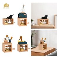 Hộp nhạc quay tay Hộp nhạc bằng gỗ Bộ sưu tập Trang trí sáng tạo độc đáo cho