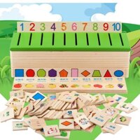 Hộp nhận biết phân loại hình giáo cụ Montessori