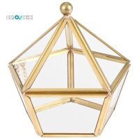 Hộp nhẫn thủy tinh Hộp đựng trang sức đám cưới Vỏ thủy tinh hoa bất tử Trang trí nội thất