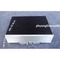 Hộp nhôm phay anod 32.6x8.2x24.8cm, hộp nhôm phay amply đèn