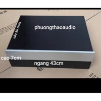 Hộp nhôm phay anod 43x7x30.5cm, vỏ amply nhôm phay