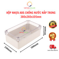 Hộp nhựa ABS nắp trong, hộp nhựa đựng mạch điện tử nắp trong 380x260x105mm