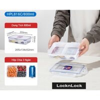 Hộp Nhựa Bảo Quản Thực Phẩm Lock&Lock Classic 800ml Có Chia Ngăn HPL816C
