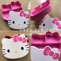 hộp nhựa chia ngăn mặt mèo Hello kitty đựng đồ 30*20cm