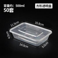 HỘP NHỰA CHỮ NHẬT 500ML ( 50 BỘ)