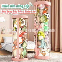 hộp nhựa Có dây kéo thùng nhựa trong suốt Đường kính 35cm Hộp thùng đựng đồ chơi nhồi bông em bé Chống bụi chống nước Vỏ Nhựa Xoay Ghế Xoay Phòng Trẻ Em Sang Trọng Đồ Chơi Giỏ Chứa Đồ Trong Suốt