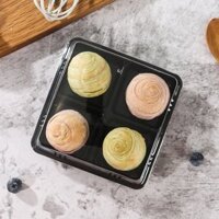 Hộp nhựa đế đen 4 ngăn 50g vuông FG134