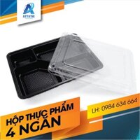 HỘP NHỰA ĐEN 4 NGĂN DÙNG 1 LẦN
