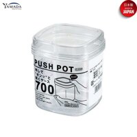 Hộp nhựa đựng &amp; bảo quản thực phẩm Push Pot 700ml làm từ nhựa PP cao cấp -nội địa Nhật Bản - Trắng trong - 1 Hộp