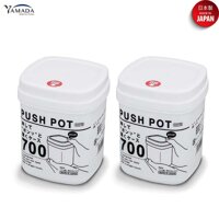 Hộp nhựa đựng &amp; bảo quản thực phẩm Push Pot 700ml làm từ nhựa PP cao cấp -nội địa Nhật Bản - Trắng sữa - 2 Hộp