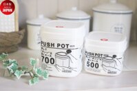 Hộp nhựa đựng &amp; bảo quản thực phẩm Push Pot 700ml làm từ nhựa PP cao cấp -nội địa Nhật Bản - Trắng sữa - 1 Hộp