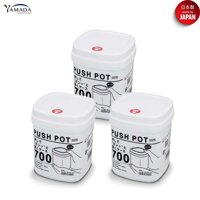 Hộp nhựa đựng &amp; bảo quản thực phẩm Push Pot 700ml làm từ nhựa PP cao cấp -nội địa Nhật Bản - Trắng sữa - 3 Hộp