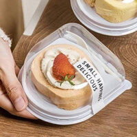 Hộp nhựa đựng bánh trung thu kèm nĩa HT-015 lọt lòng 9.5cm - hộp đưng bánh trung thu 150g-200g-250g  mẫu mới 2024