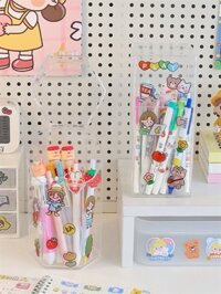 Hộp nhựa đựng bút trong suốt đứng 187