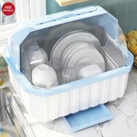 Hộp Nhựa Đựng Chén Dĩa Ráo Nước Có Nắp Đậy Cho Nhà Bếp