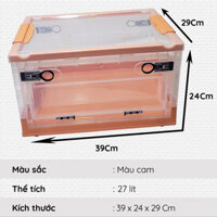 Hộp nhựa đựng đồ đa năng - Có bánh xe di chuyển - Có khớp để xếp chồng lên nhau tiết kiệm không gian - NIKITA - 48 LÍT 39x24x29 cm - CAM-TRONG