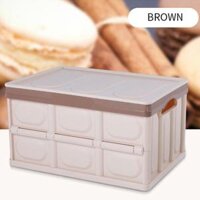 Hộp nhựa đựng đồ đa năng gấp gọn để xe ô tô, tủ quần áo thể tích 30L - Thùng đựng đồ nhỏ gọn cho gia đình - Nâu