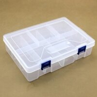 Hộp nhựa đựng linh kiện 8 ngăn 2 tầng trong suốt (23x16x6)