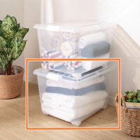 HỘP NHỰA ĐỰNG QUẦN ÁO CÓ BÁNH XE R50