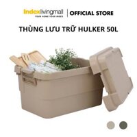 Hộp nhựa đựng quần áo, đồ đa năng bằng nhựa PP cao cấp 50L HULKER-NEW màu kaki Index Living Mall - Phân phối độc quyền tại Việt Nam