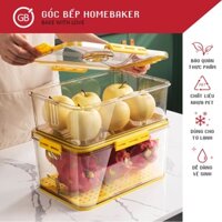 Hộp Nhựa Đựng Thực Phẩm - Hộp Đựng Thức Ăn Tủ Lạnh Trong Suốt Có Khay Lót Đáy Bảo Quản Rau Củ Tươi Mới GBPR068