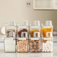 Hộp nhựa đựng thực phẩm khô sang trọng chống ẩm, hộp đựng thức ăn có quai xách và cốc đong chia độ