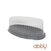 Hộp nhựa nắp chụp hình oval F70 20x10x8cm đế đen