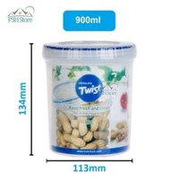 Hộp nhựa nắp vặn Lock&amp;Lock Twist bảo quản thực phẩm nhiều dung tích LLS111 LLS121 LLS131 LLS141 LLS122 LLS113 LLS143 - 900ml LLS132