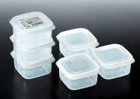 [Hộp Nhựa Nhật Bản] Bộ 3 hộp nhựa đựng thực phẩm đựng thức ăn- hình vuông màu trong 200ml NAKAYA LazadaMall