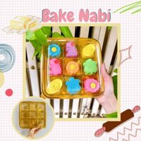 HỘP NHỰA PET VÀNG 9 Ô ĐỰNG BÁNH TRUNG THU, DONUT, BÁNH MÌ MẶN NGỌT MINI