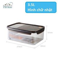 Hộp nhựa tritan Lock&amp;Lock Bisfree Modular an toàn bảo quản thực phẩm kín hơi dễ dàng xếp chồng - Chữ nhật 3.5L,Nắp nâu