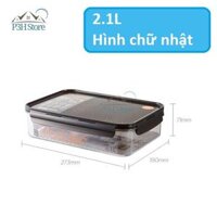 Hộp nhựa tritan Lock&amp;Lock Bisfree Modular an toàn bảo quản thực phẩm kín hơi dễ dàng xếp chồng - Chữ nhật 2.1L,Nắp nâu