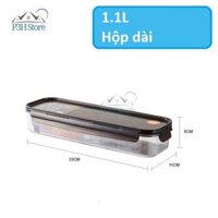 Hộp nhựa tritan Lock&amp;Lock Bisfree Modular an toàn bảo quản thực phẩm kín hơi dễ dàng xếp chồng - Hộp dài 1.1L,Nắp nâu