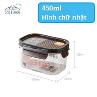 Hộp nhựa tritan Lock&Lock Bisfree Modular an toàn bảo quản thực phẩm kín hơi dễ dàng xếp chồng - Chữ nhật 450ml,Nắp nâu