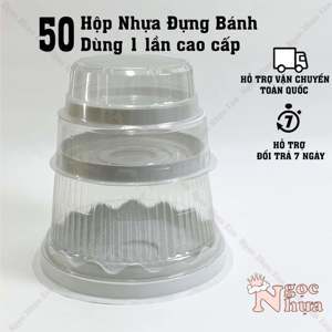 Hộp nhựa tròn H25 nắp bằng - Set 50 hộp