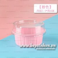 Hộp nhựa tròn nắp trong đế hồng W90