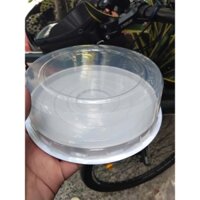 Hộp Nhựa Tròn - Nắp Viền  : H25 - Nắp Thấp 16 x  16 x 5 cm - Trắng