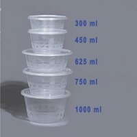 Hộp nhựa tròn trong suốt 300ml - 1000ml (Bán sỉ theo thùng)