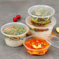 Hộp Nhựa Tròn Trong Suốt Đựng Thức Ăn Dùng Một Lần Dung Tích 25ML / 500ML / 1000ML / 3000ML / 4800ML