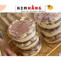 Hộp nhựa tròn W117 đựng bánh mousse , hộp tròn đựng bánh mì phô mai cháy - Hộp nhựa tròn W117 đựng bánh ngọt 240ml