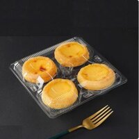 Hộp nhựa trong đựng bánh tart 4 ngăn tròn