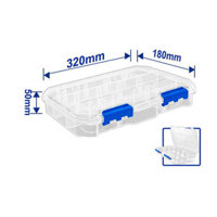Hộp nhựa trong suốt chia 13 ngăn đựng linh kiện 320x180x50mm Wadfow WTB8342