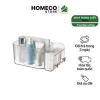 Hộp nhựa trong suốt Homore dán tường 3 ngăn đa năng, tiện lợi