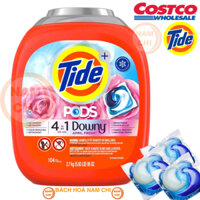 [HỘP NHỰA] Viên Giặt Xả TIDE PODS DOWNY 4IN1 104 Viên MẪU MỚI 2.7KG - Hàng Mỹ Nhập Khẩu