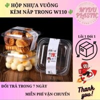 Hộp Nhựa Vuông Trong Đựng Bánh Cheese Cake, Phú Sỉ Cadé  [ Set 50, 100 | W110 ]
