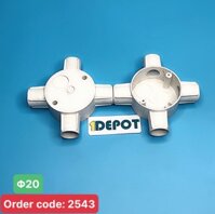 Hộp nối dây Ø20 MPE A240/20/4, rẽ 4 đường màu trắng (Mã đặt hàng: 2543)