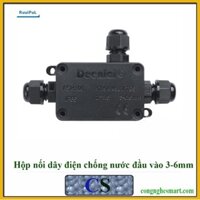 Hộp nối dây điện chống nước 3 cổng IP66 3-6mm2