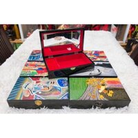 Hộp nữ trang Sơn Mài size 14x24x6 cm đựng đồ trang sức, vật dụng nhỏ xinh, trang trí, quà tặng